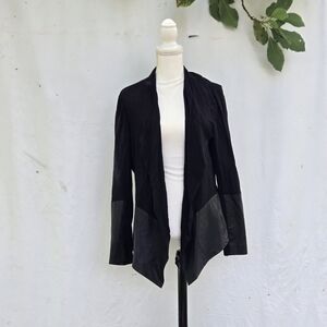 Pure DKNY Chic Black Women's Tunic with Leather Accents